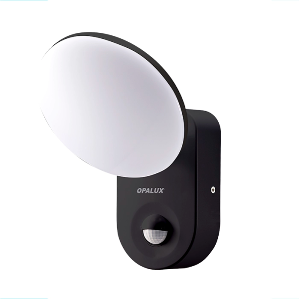 AP.LIQUE EXTERIOR E INTERIOR “OPALUX” CON SENSOR DE MOVIMIENTO IP65 140° IP65 15W 3000K 1100LM NEGRO